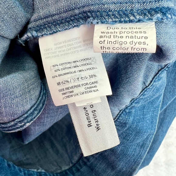 Madewell Women’s BlueDenim XS Chambray Wrap Top Shirt 3/4 Sleeve V Neck - Picture 5 of 7